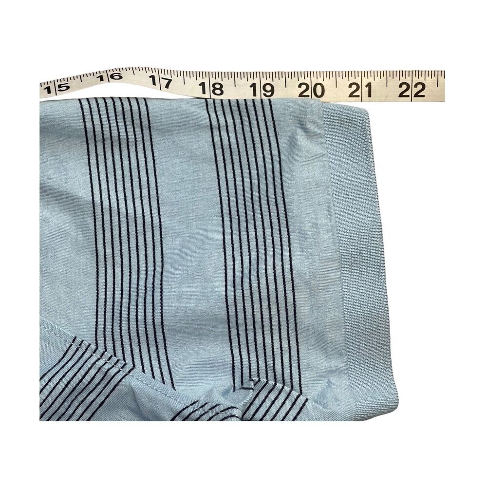 Nautica Polo Shirt Mens XL Blue Black Striped 100% Cotton Golf Collared Pullover - Picture 6 of 9